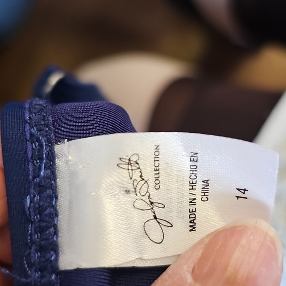 Elegant Navy Blue Women's Top( Bathing Suit) Nave Blue By JACKOLYN SMITH. SZ 14 - Picture 7 of 8